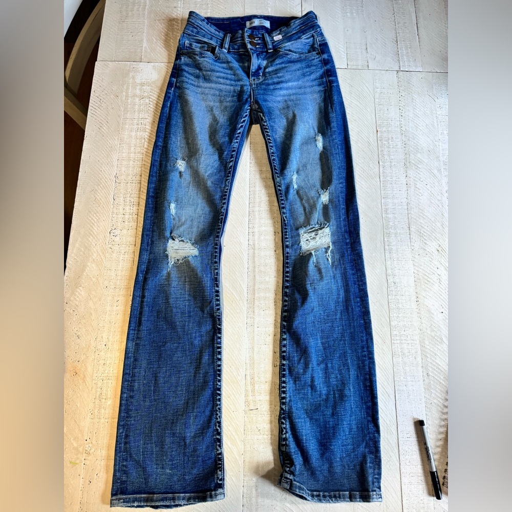 BKE Flare Distressed Denim Jeans